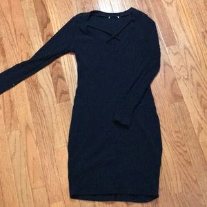 Navy Blue Knit Bodycon Dress